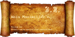 Weis Maximilián névjegykártya